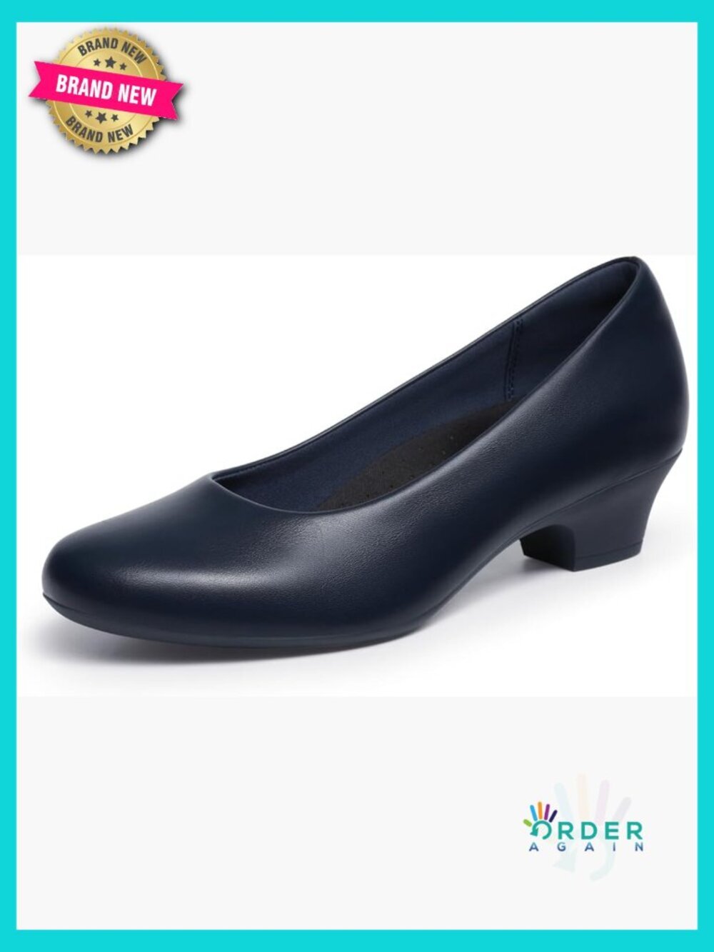 Chunky Closed Toe Low Block Heels Comfortable Slip On Work Pumps Wedding Casual